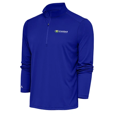 Men's Antigua Royal Kansas Speedway Tribute Quarter-Zip Pullover Top
