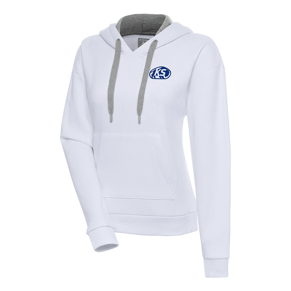 Women's Antigua White Kansas Speedway Victory Pullover Hoodie