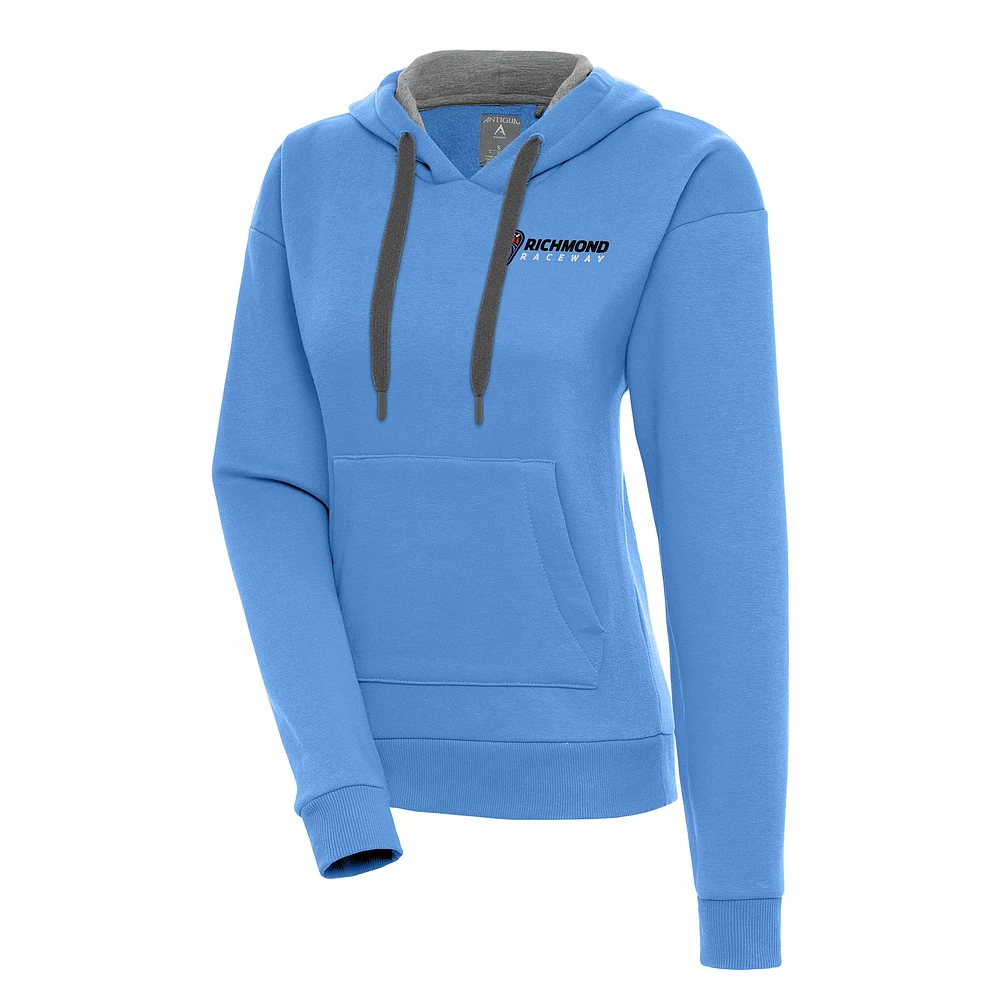 Women's Antigua Powder Blue Richmond Raceway Victory Pullover Hoodie
