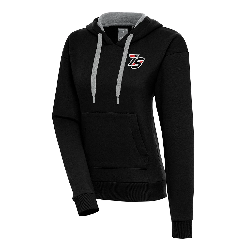 Women's Antigua Black Iowa Speedway Victory Pullover Hoodie