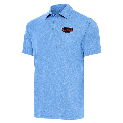 Men's Antigua Heather Powder Blue Talladega Superspeedway Par 3 Polo