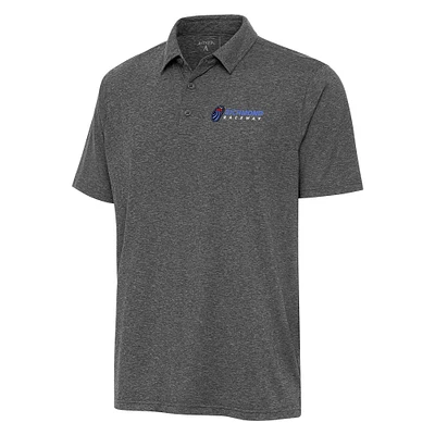 Men's Antigua Heather Black Richmond Raceway Par 3 Polo