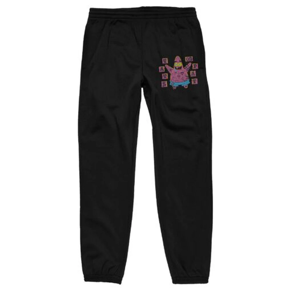 Men's Black SpongeBob SquarePants Tats on Pat Jogger Pants