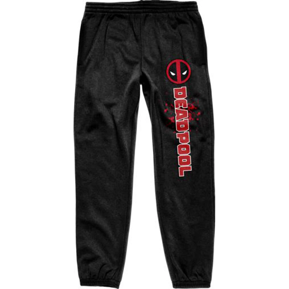 Men's Black Deadpool Bloody Logo Jogger Pants