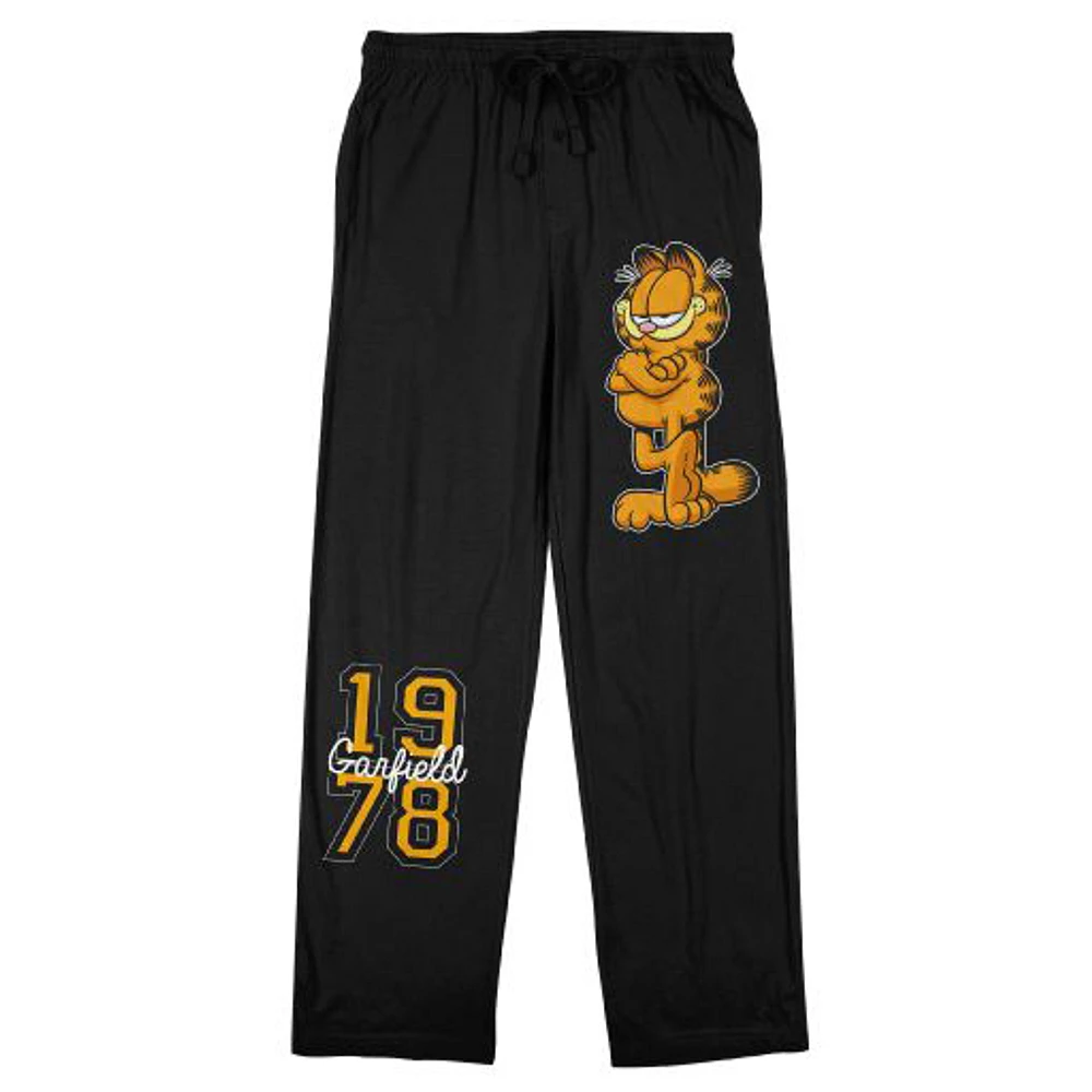 Men's Black Garfield Retro 1978 Pajama Pants
