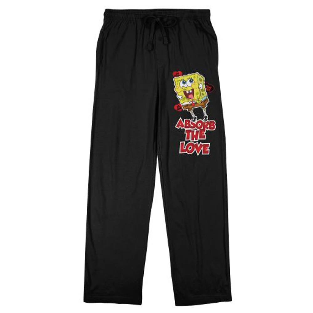 Men's Black SpongeBob SquarePants Absorb the Love Pajama Pants