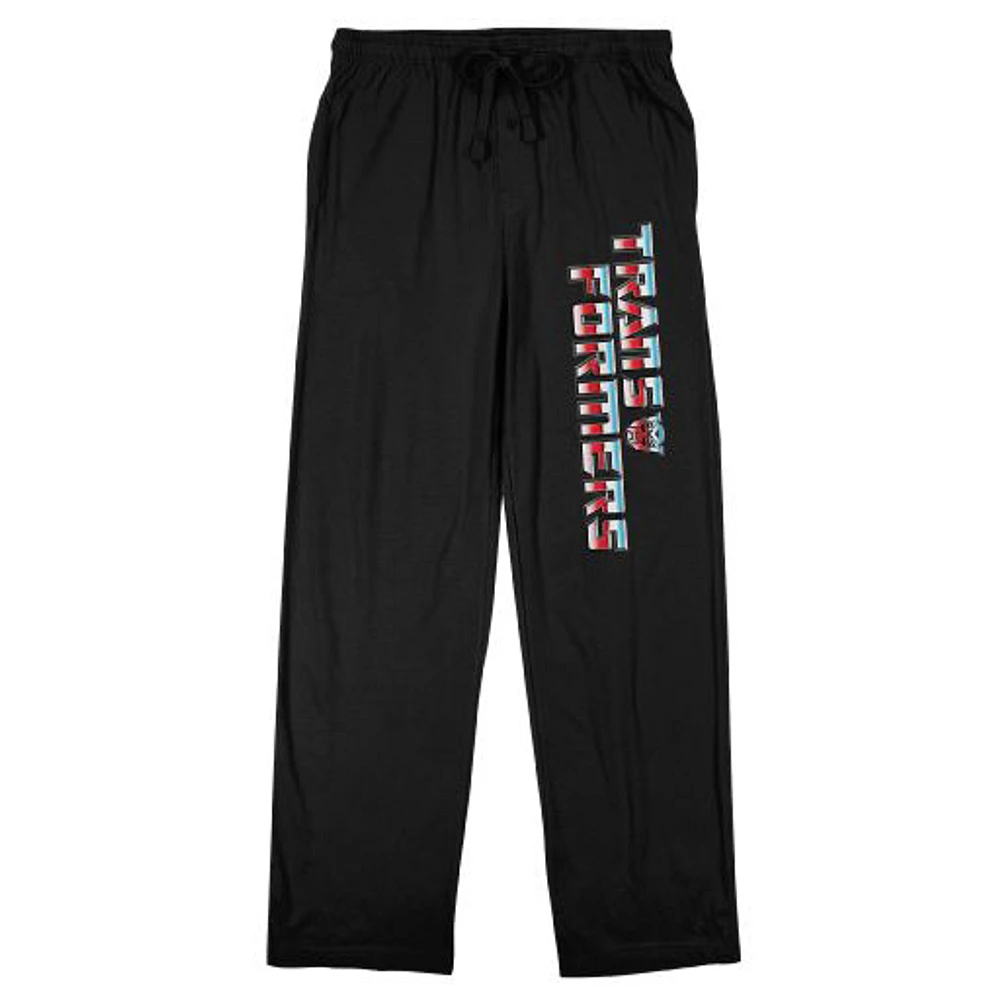 Men's Black Transformers Retro Logo Pajama Pants