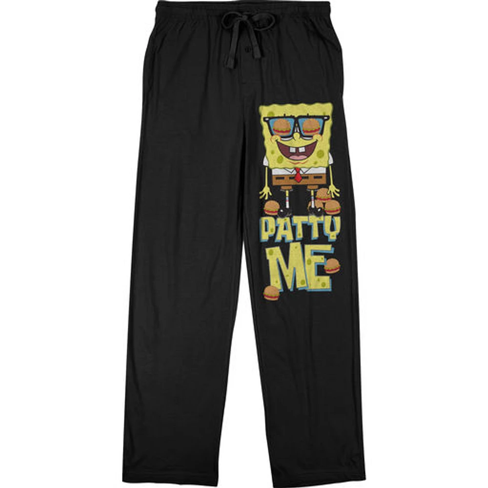 Men's Black SpongeBob SquarePants Patty Me Pajama Pants
