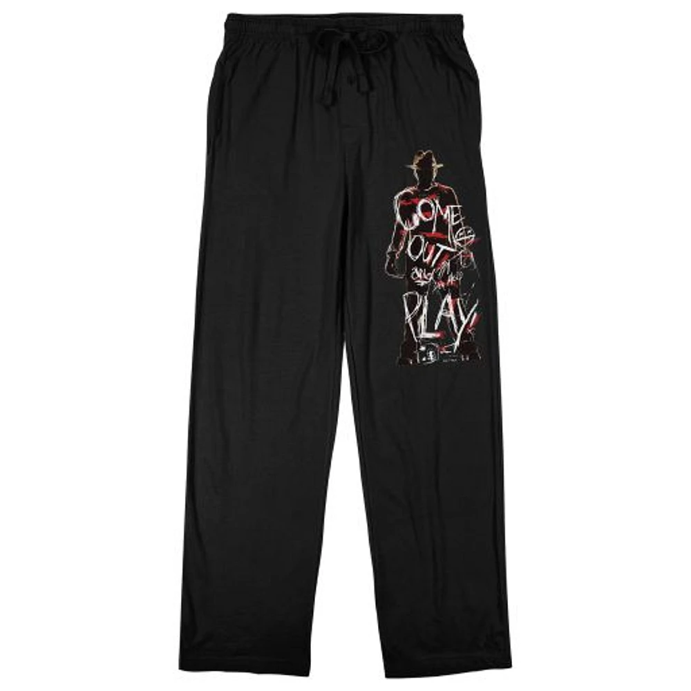 Men's Black A Nightmare on Elm Street Come out and Play Pajama Pants
