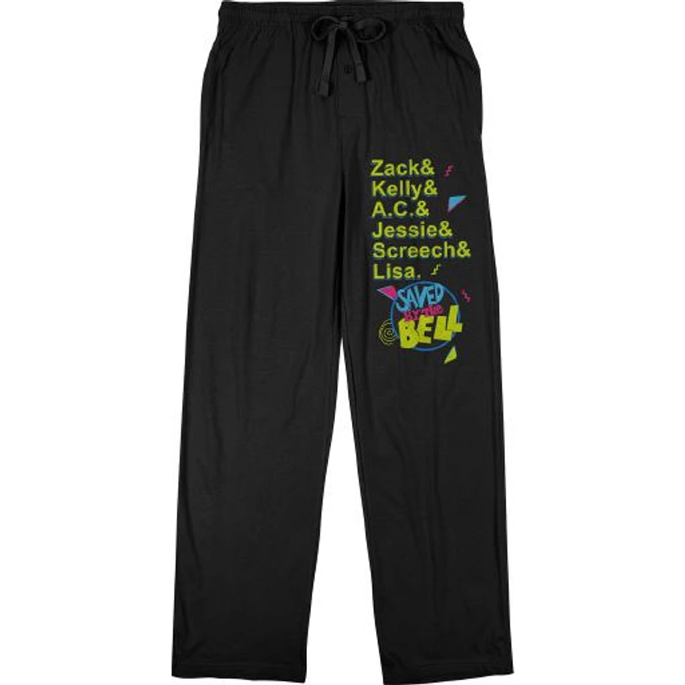 Men's Black Saved by the Bell Cast Pajama Pants