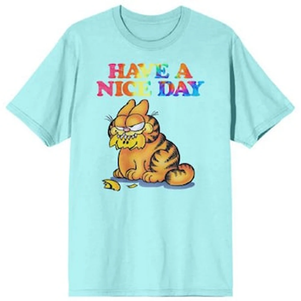 Men's Light Blue Garfield Have a Nice Day T-Shirt