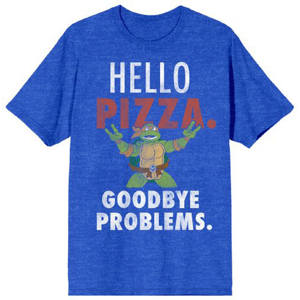 Men's Heather Royal Teenage Mutant Ninja Turtles Hello Pizza T-Shirt