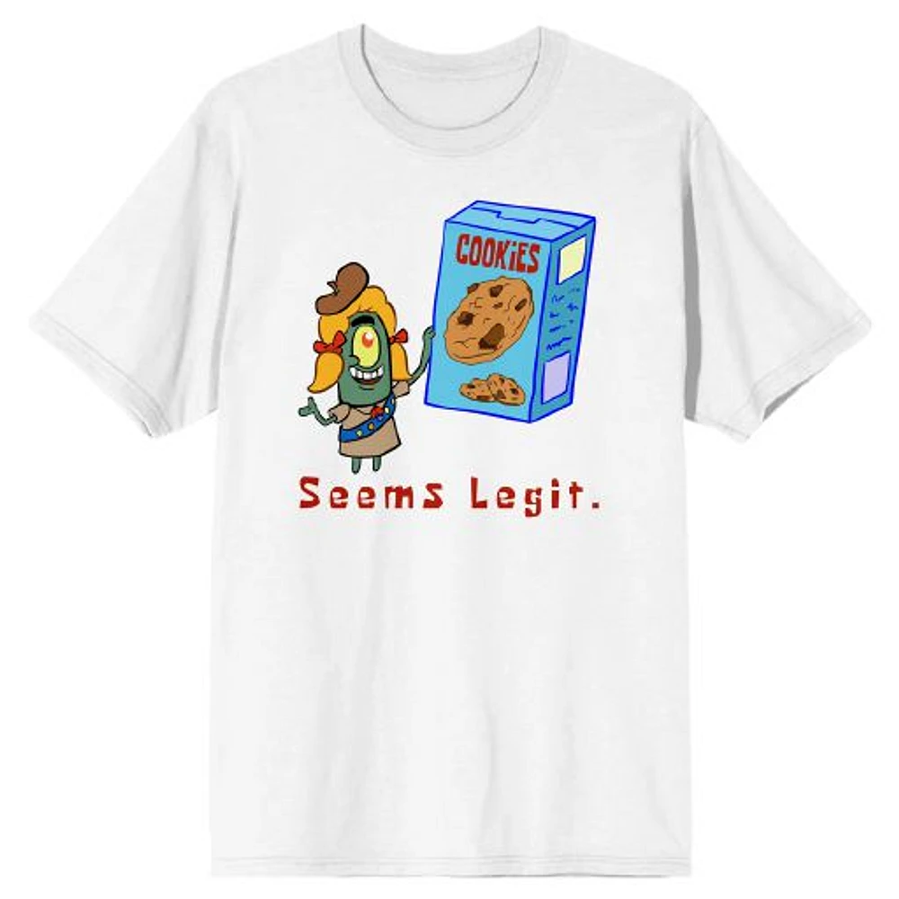 Men's White SpongeBob SquarePants Seems Legit T-Shirt