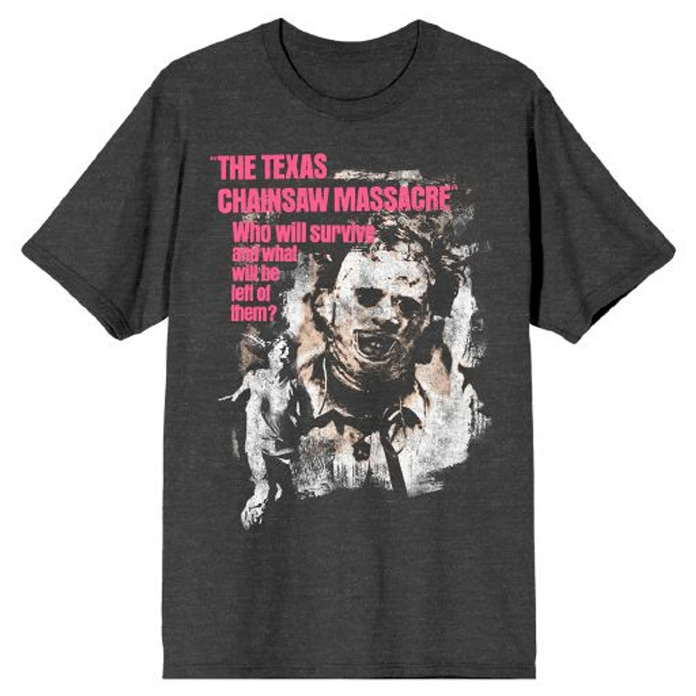 Men's Heather Charcoal Texas Chainsaw Massacre Distressed Survival T-Shirt