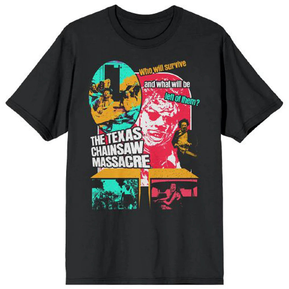 Men's Black Texas Chainsaw Massacre Retro Survival T-Shirt