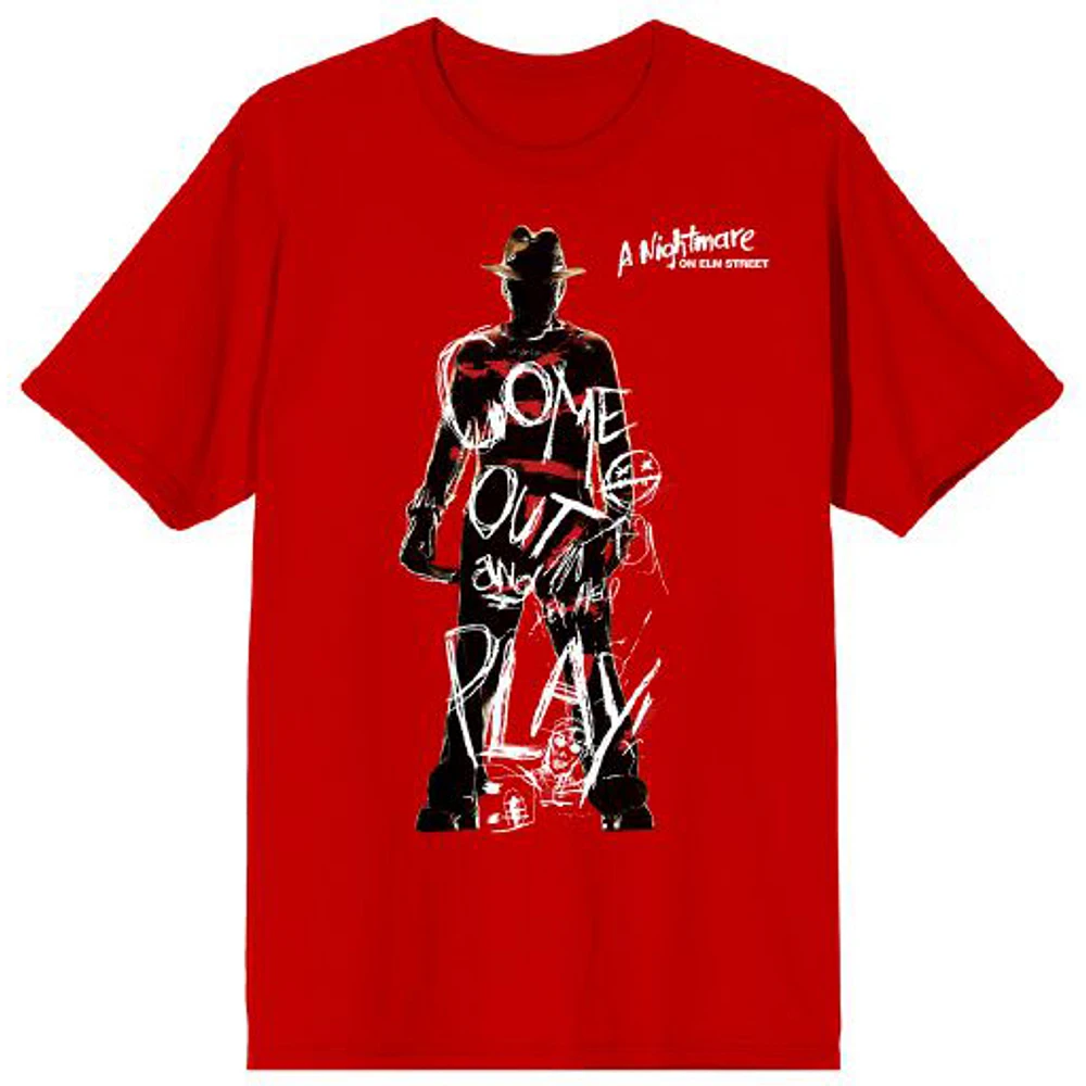 Men's Red A Nightmare on Elm Street Come Out and Play T-Shirt