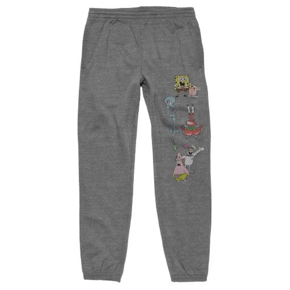 Unisex Heather Gray SpongeBob SquarePants Group Jogger Pants