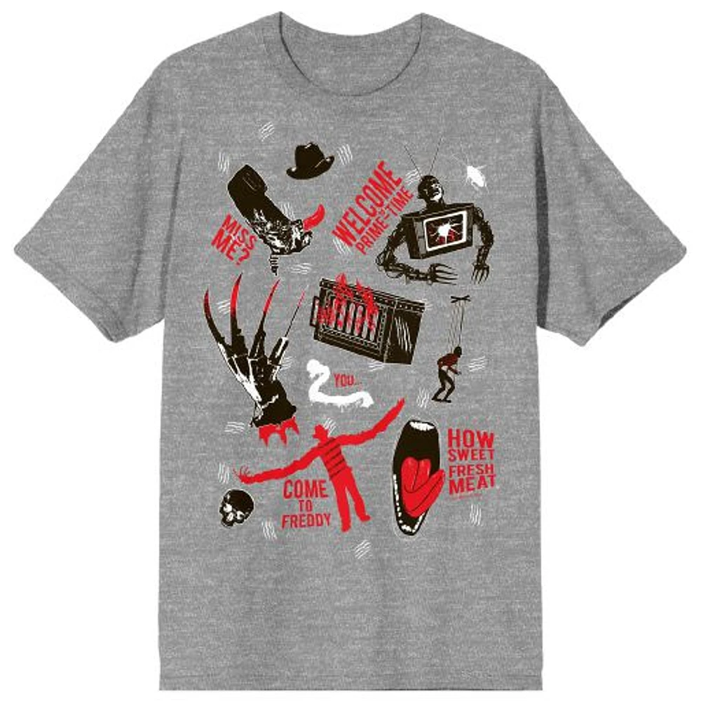 Women's Heather Gray A Nightmare on Elm Street Welcome T-Shirt