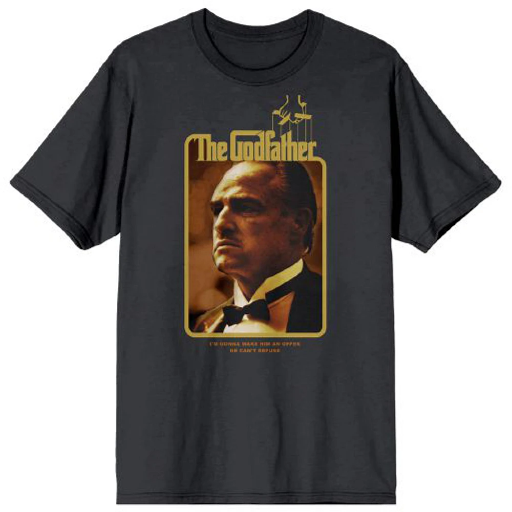 Women's Black The Godfather Corleone Portrait T-Shirt