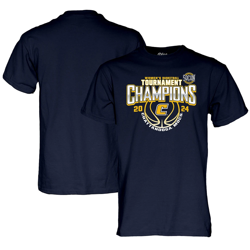 Unisex Blue 84 Navy Tennessee Chattanooga Mocs 2024 SoCon Women's Basketball Conference Tournament Champions T-Shirt