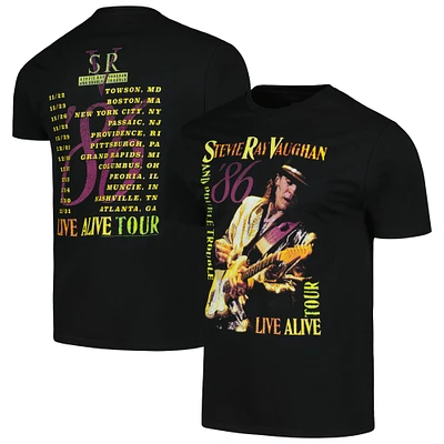 Unisex Black Stevie Ray Vaughan Alive Tour Graphic T-Shirt