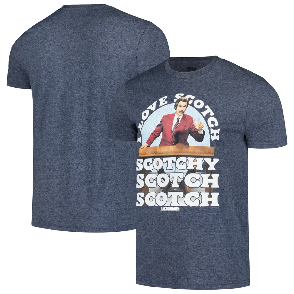 Unisex Heather Navy Anchorman I Love Scotch Graphic T-Shirt