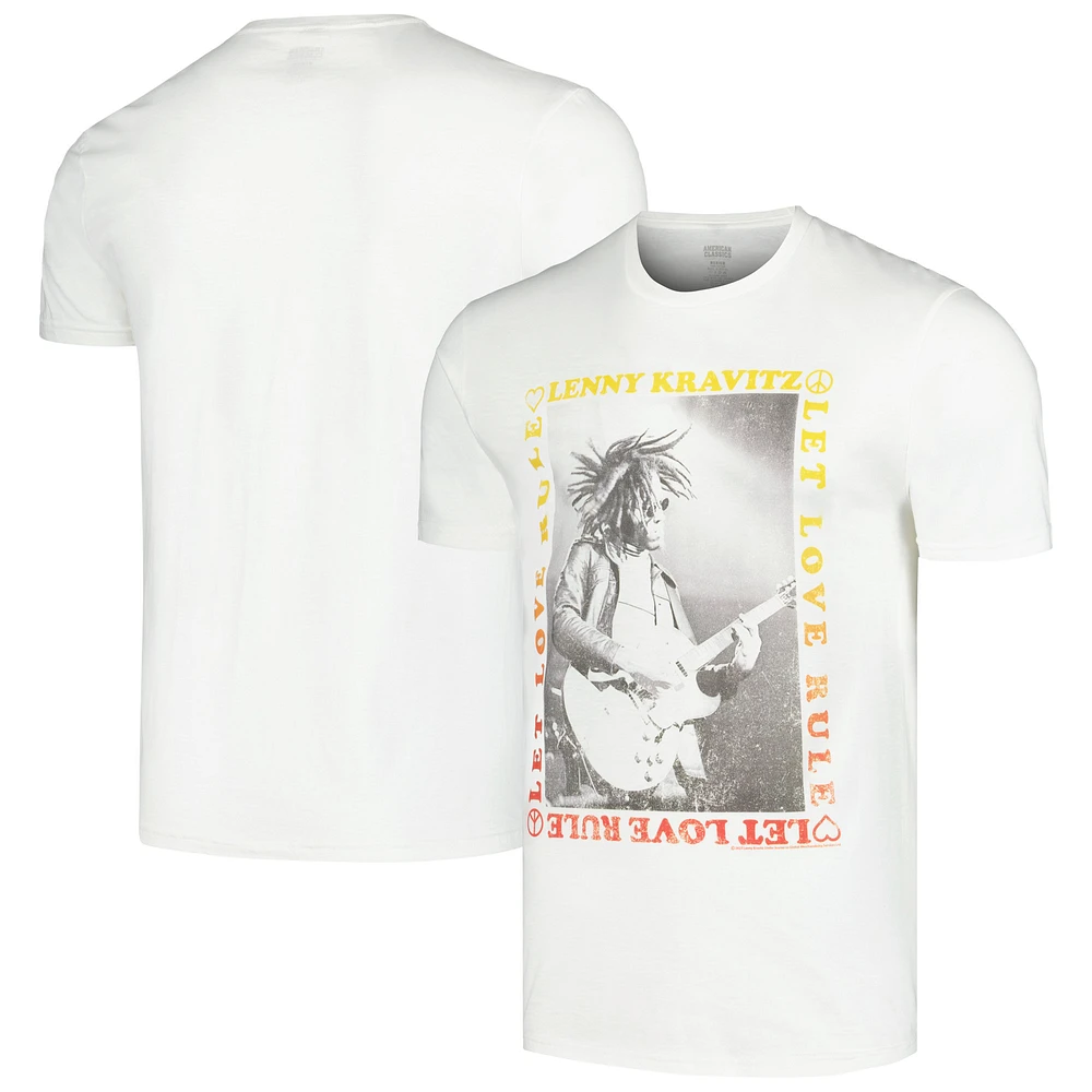 Unisex White Lenny Kravitz Let Love Rule Graphic T-Shirt