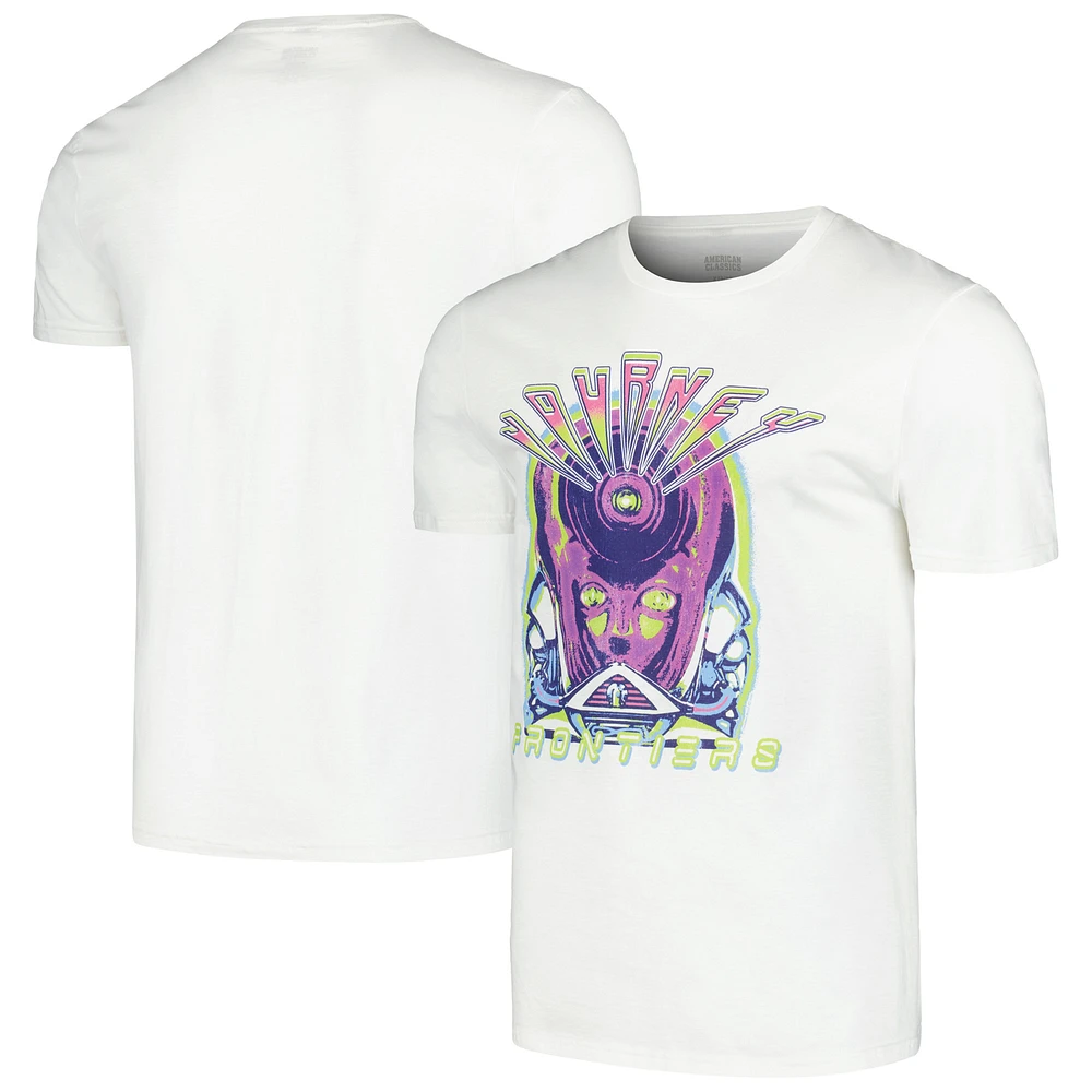 Unisex White Journey Frontiers Neon Graphic T-Shirt