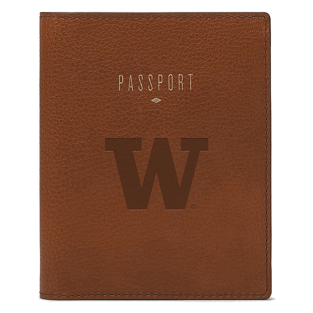 Fossil Brown Washington Huskies Travel RFID Passport Case