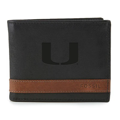 Fossil Miami Hurricanes Quinn Flip ID Bifold Wallet