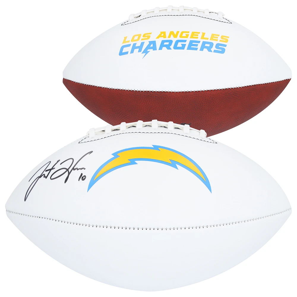Justin Herbert Los Angeles Chargers Autographed Franklin White Panel Football