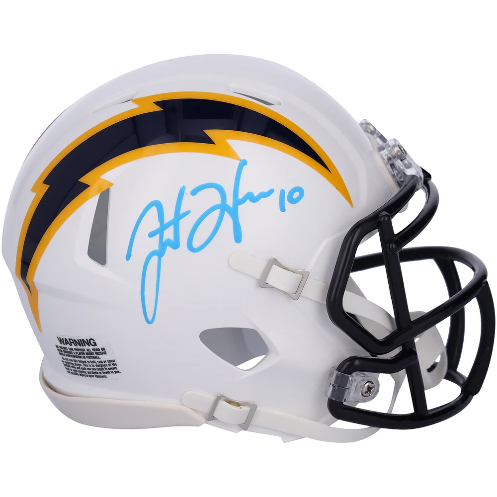 Justin Herbert Los Angeles Chargers Autographed White & Navy Color Rush Speed Mini Helmet