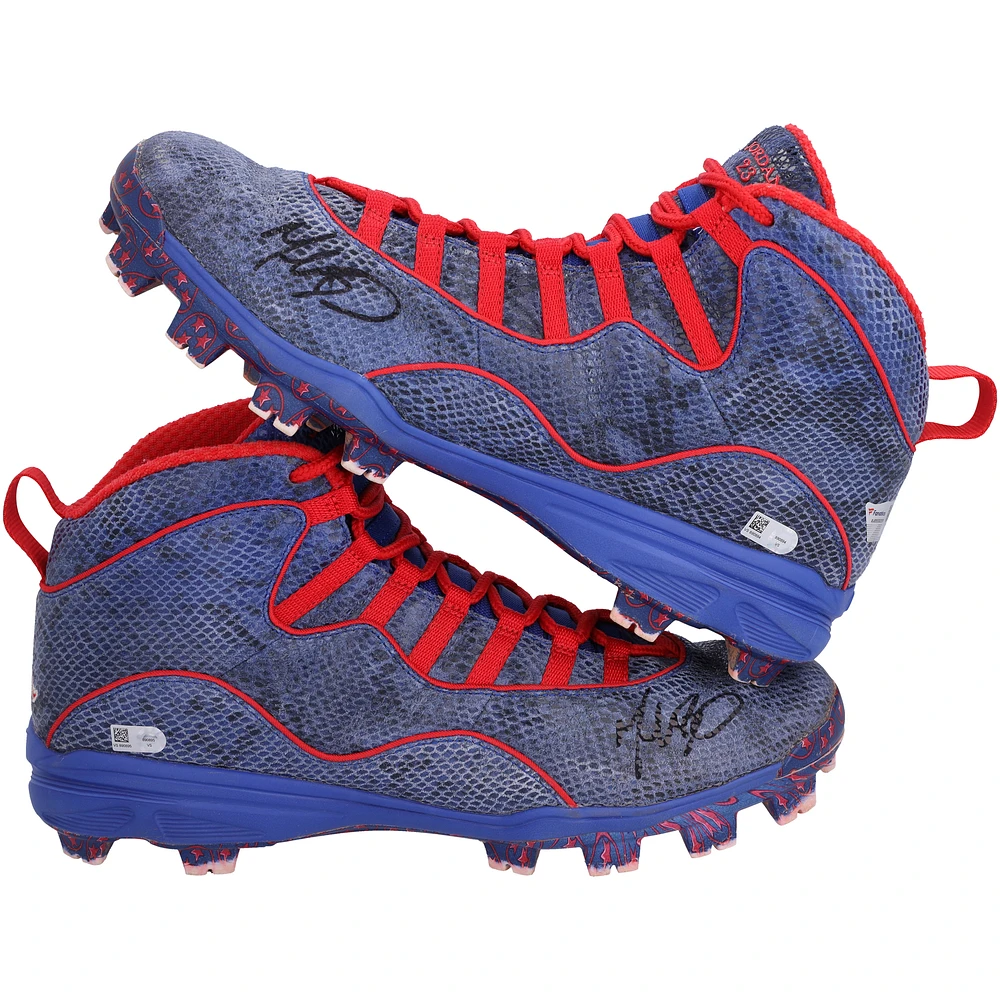 Mookie Betts Los Angeles Dodgers Autographed Game-Used Blue Jordan Cleats from the 2023 MLB Season