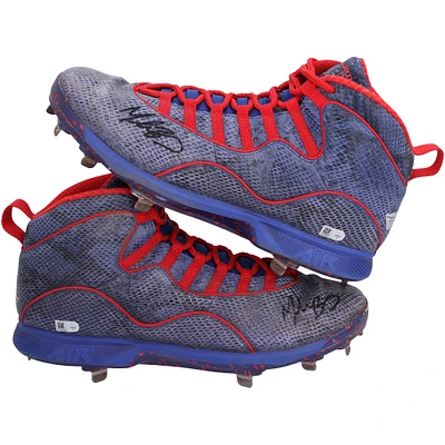 Mookie Betts Los Angeles Dodgers Autographed Game-Used Blue and Red Cleats from the 2021 MLB Season