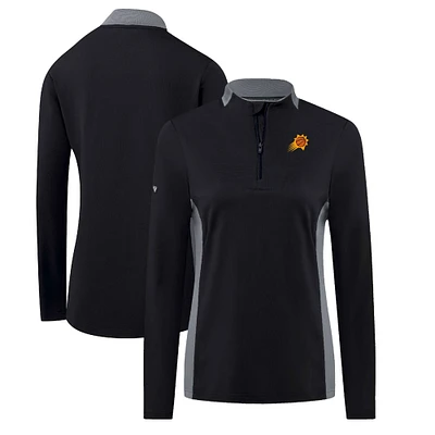 Women's Levelwear Black Phoenix Suns Moxie Insignia Core Quarter-Zip Pullover Top