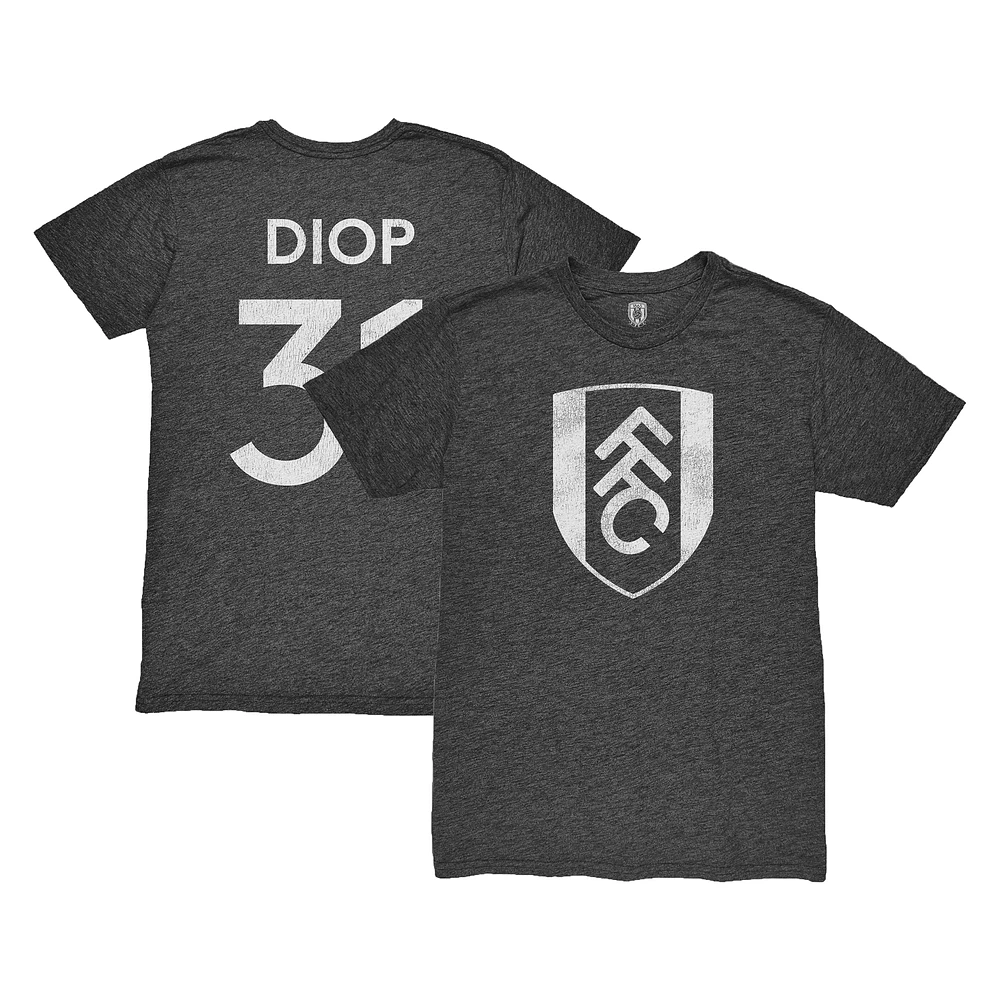Men's 1863FC Issa Diop Heather Black Fulham Player Name & Number Twisted Tri-Blend T-Shirt