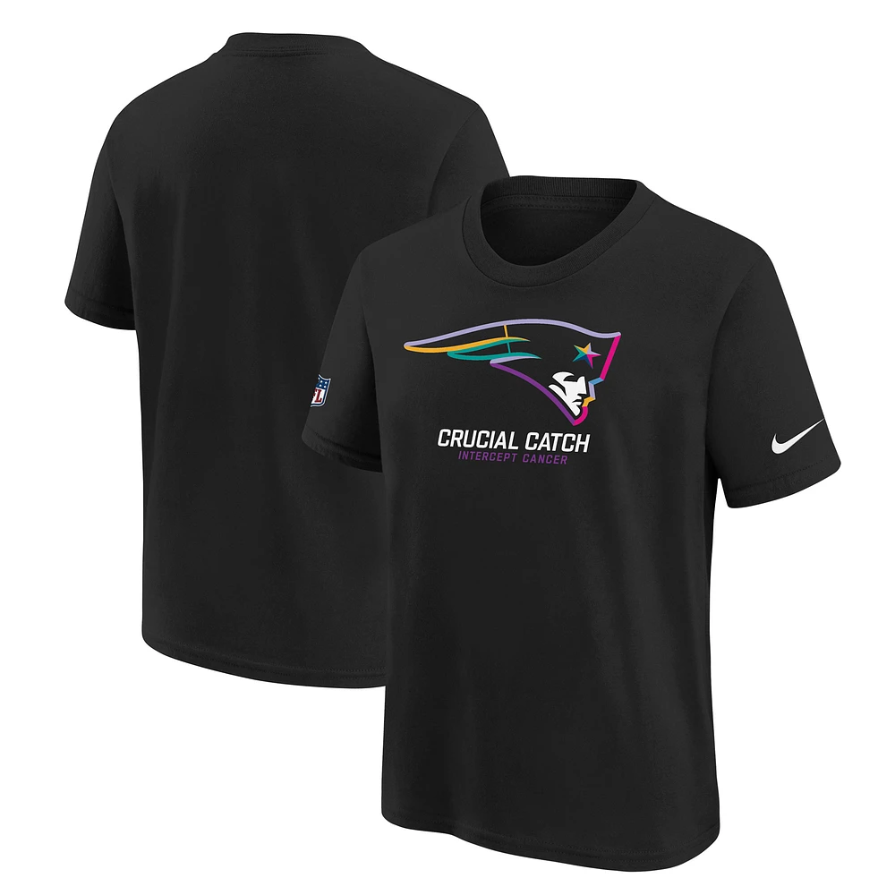Youth Nike Black New England Patriots 2024 NFL Crucial Catch T-Shirt