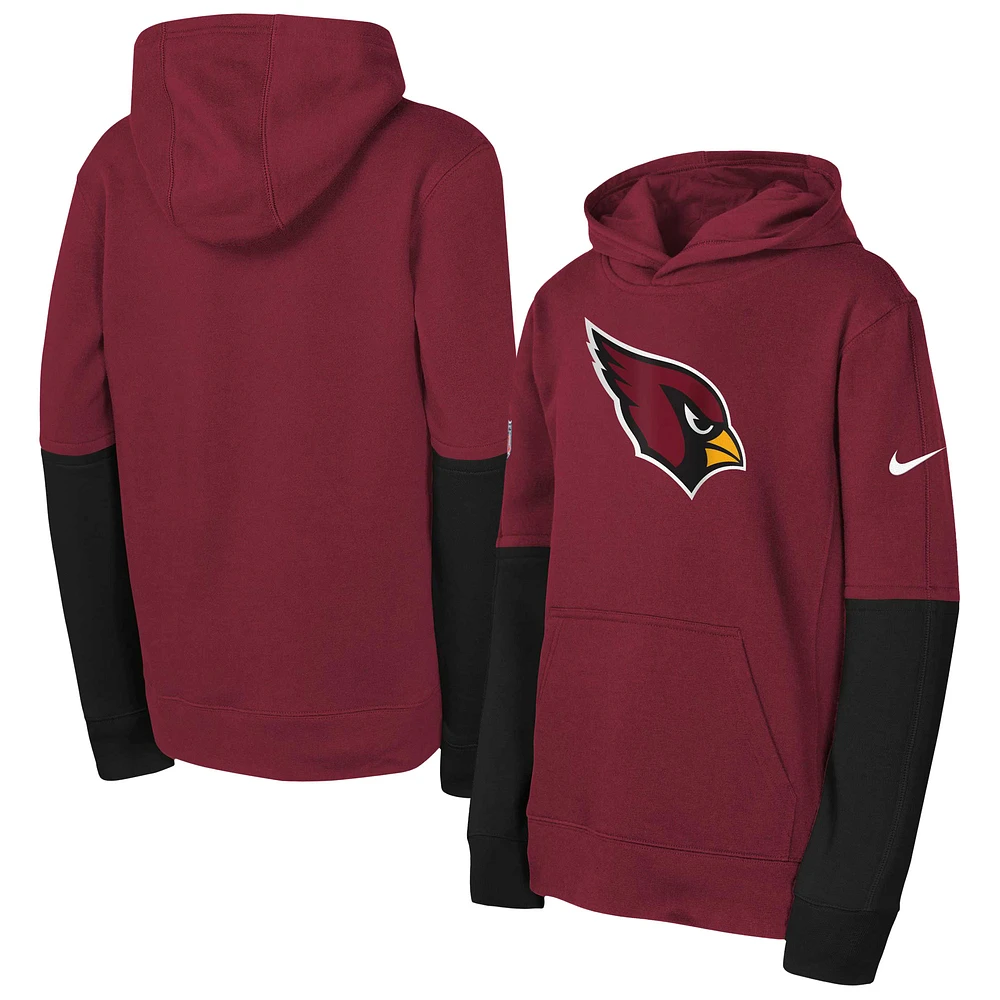 Youth Nike Cardinal Arizona Cardinals Club Pullover Hoodie