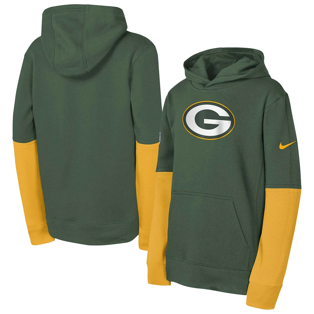 Youth Nike Green Green Bay Packers Club Pullover Hoodie