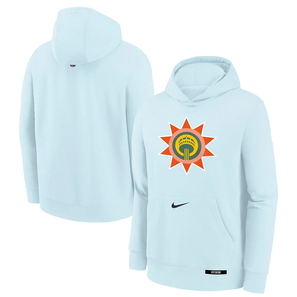 Youth Nike Light Blue San Antonio Spurs 2024/25 City Edition Club Fleece Pullover Hoodie