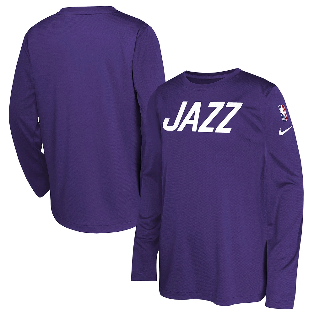 Youth Nike Purple Utah Jazz 2024/25 City Edition Pregame Performance Long Sleeve Shooting T-Shirt