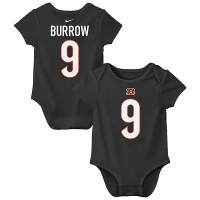 Infant Nike Joe Burrow Black Cincinnati Bengals Player Name & Number Bodysuit