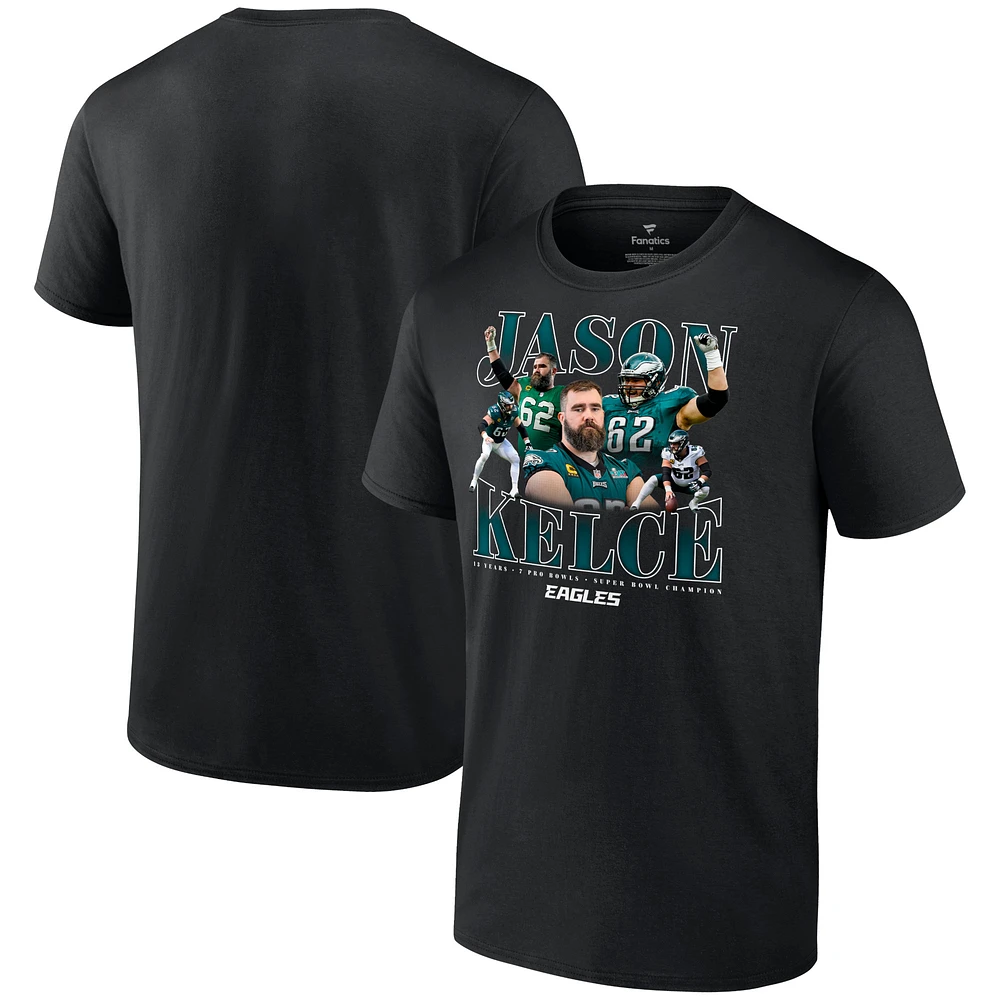 Men's Fanatics Jason Kelce Black Philadelphia Eagles Retirement T-Shirt