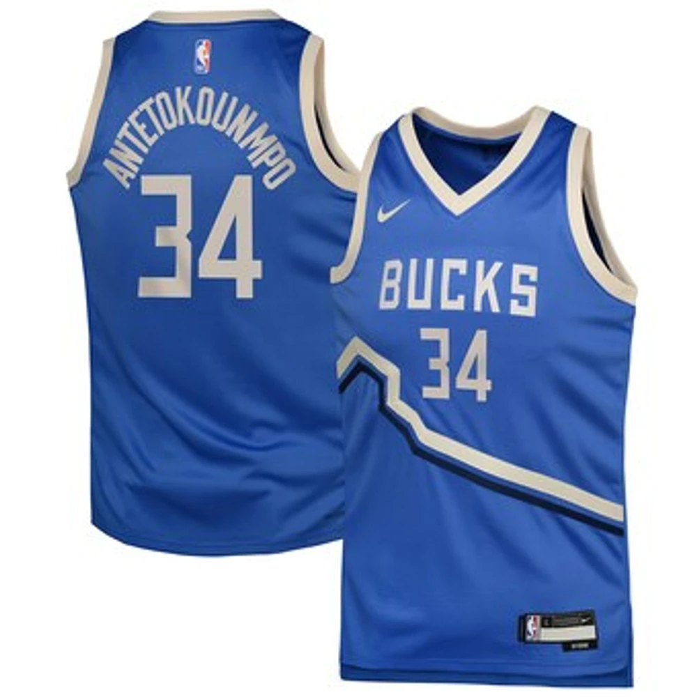 Youth Nike Giannis Antetokounmpo Royal Milwaukee Bucks 2024/25 Swingman Player Jersey - City Edition