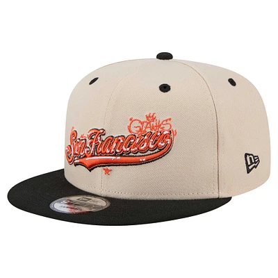Men's New Era Cream/Black San Francisco Giants Team Art 9FIFTY Snapback Hat