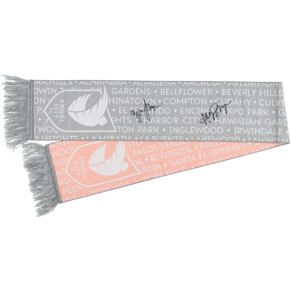 Gisele Thompson & Alyssa Thompson Angel City FC Multi-Signed Pink Scarf