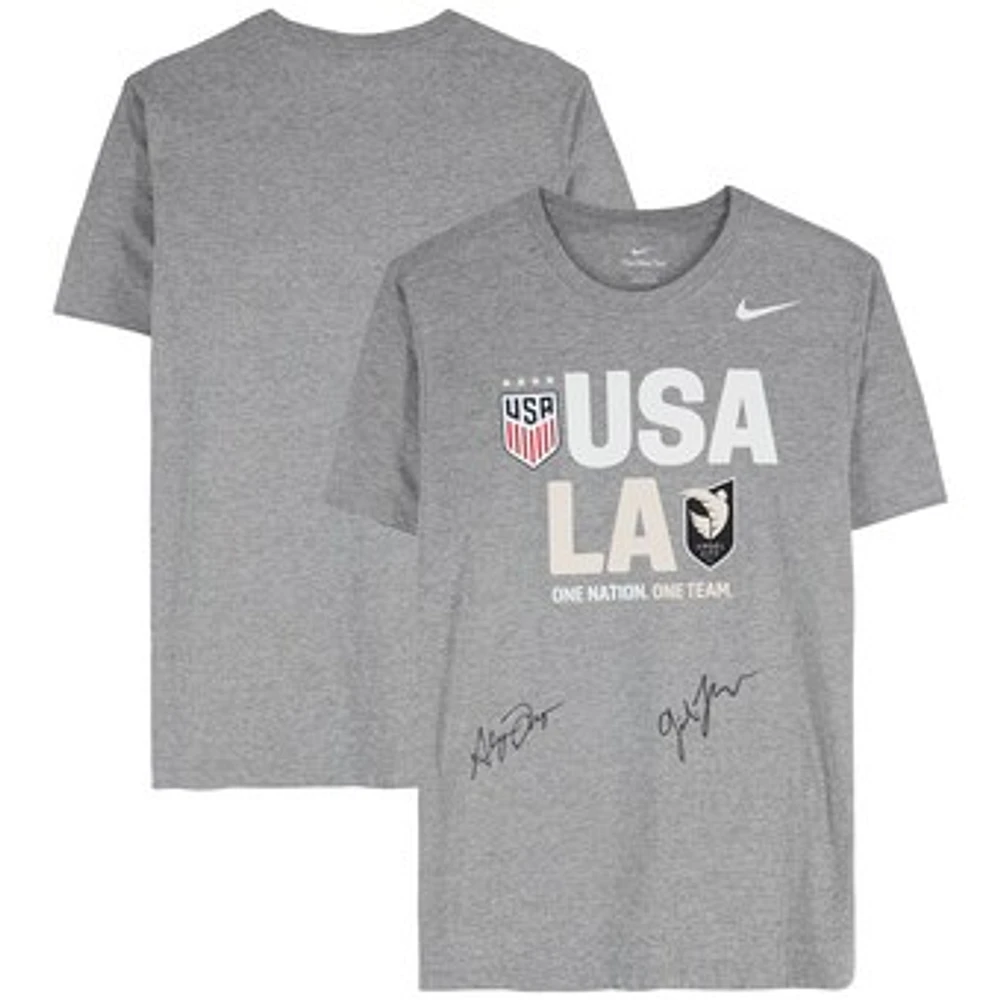 Gisele Thompson & Alyssa Thompson Angel City FC & USWNT Multi-Signed Gray Nike T-Shirt