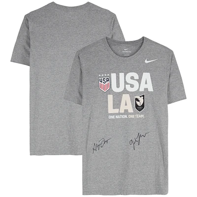 Gisele Thompson & Alyssa Thompson Angel City FC & USWNT Multi-Signed Gray Nike T-Shirt