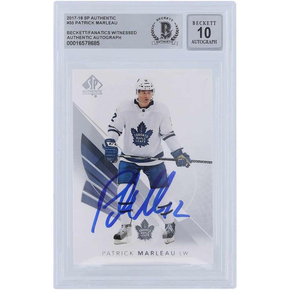 Patrick Marleau Toronto Maple Leafs Autographed 2017-18 Upper Deck SP Authentic #35 Beckett Fanatics Witnessed Authenticated Card