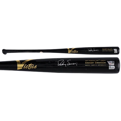 Dansby Swanson Chicago Cubs Autographed Game-Used Black Victus Bat from the 2023 MLB Season - RG13309614